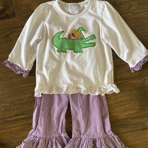 Southern Smocked Company Mardi Gras Pant Set